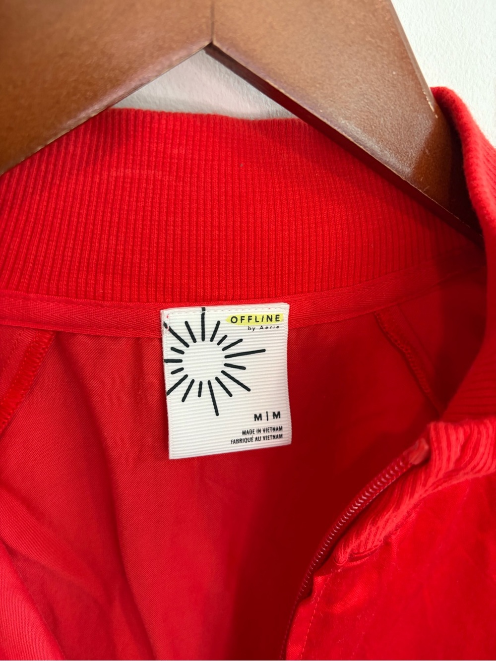 Offline by Aerie You’Re a Winner Satin Track Jacket in Red - Women's Size Medium - Picture 7 of 14